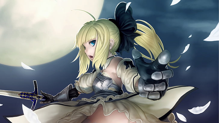 anime, anime girls, Fate Series, Saber, Saber Lily, sky, women