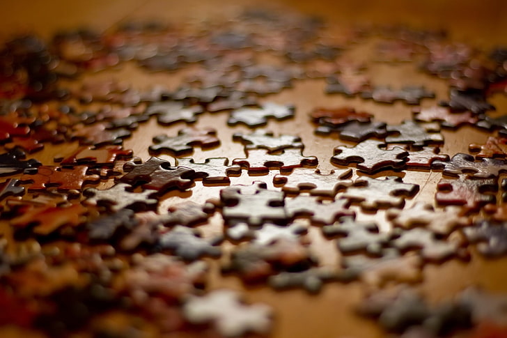 macro, puzzles, jigsaw puzzle, selective focus, jigsaw piece