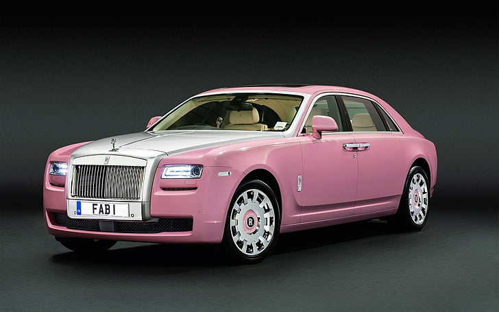 Rolls Royce, Rolls-Royce Ghost, Pink Car, HD wallpaper