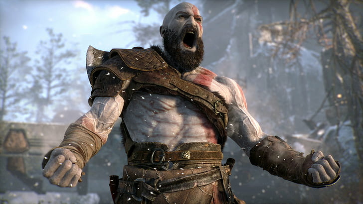god of war 4, 2018 games, ps games, hd, architecture, people, HD wallpaper