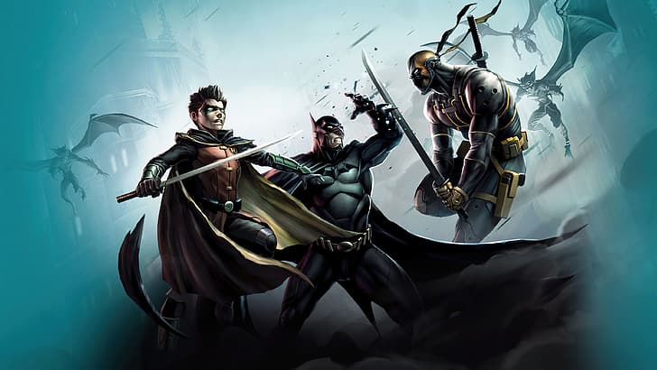 Batman, Deathstroke, Damian Wayne, Robin (DC Comics), HD wallpaper