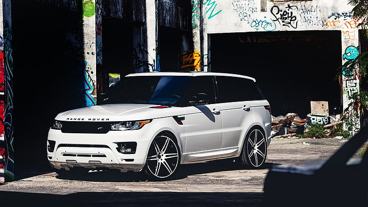 white Range Rover SUV, car, motor vehicle, mode of transportation, HD wallpaper