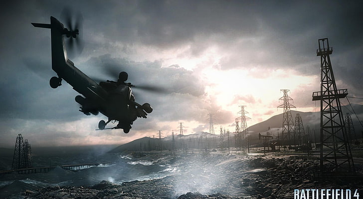 Battlefield 4 Chopper Sea, Battlefield 4 game wallpaper, Games
