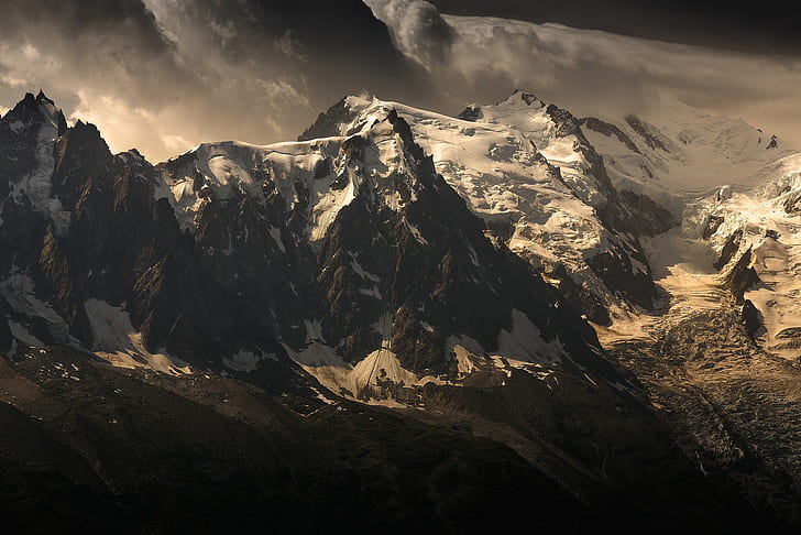 landscape, nature, mountains, clouds, Mount Everest