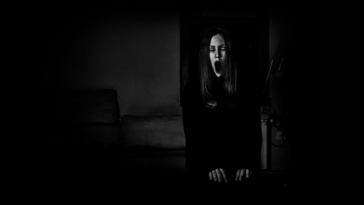 creepy, Dark, Evil, horror, spooky, one person, indoors, fear, HD wallpaper
