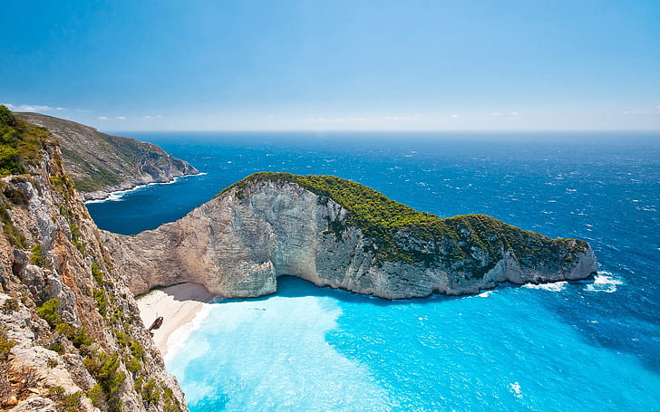 Greece Ionian Islands, sea, summer, sky, sunlight, beautiful scenery, HD wallpaper