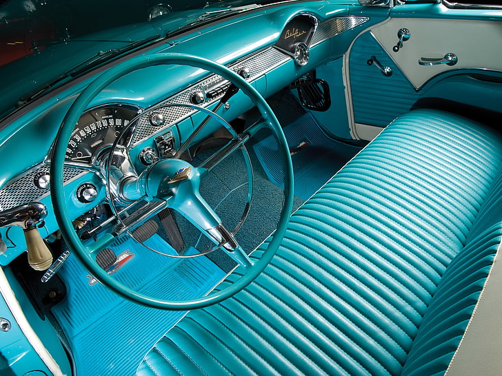 1955, 2434 1067d, air, bel, chevrolet, convertible, interior, HD wallpaper