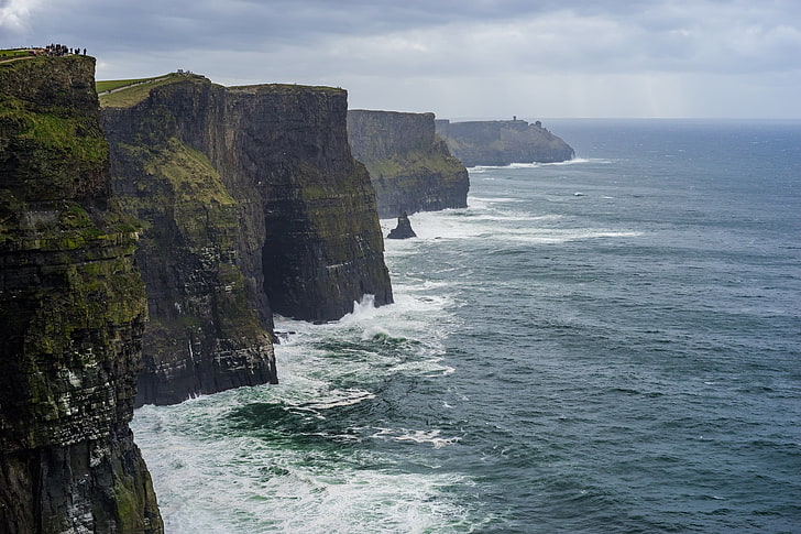 body of water, coast, rock, sea, Cliffs of Moher (ireland), scenics - nature, HD wallpaper