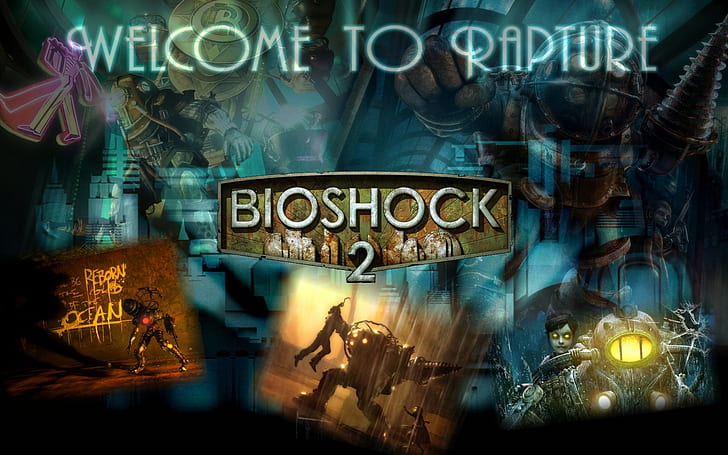 Bioshock 2 Game, big daddy, little sister, logo, HD wallpaper