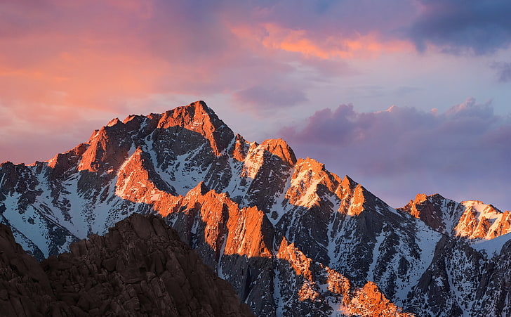 macOS Sierra, snow covered mountain, Computers, apple, scenics - nature HD wallpaper
