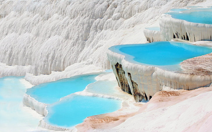 Earth, Pamukkale, Cliff, Hot Spring, Nature, Scenic, Turkey, HD wallpaper