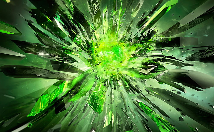 Power Unleashed, green explosion wallpaper, Computers, nVIDIA, HD wallpaper
