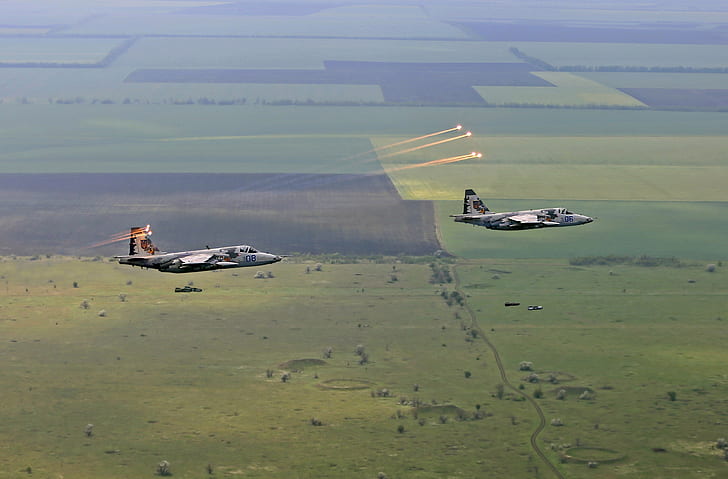 flight, Dry, Su-25, Attack, Ukrainian air force, HD wallpaper