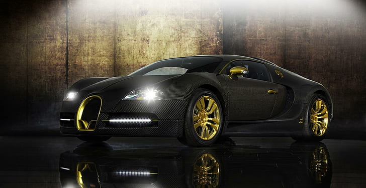 Bugatti Veyron Bleu Centenaire, 2010 mansory_linea vincero doro, HD wallpaper