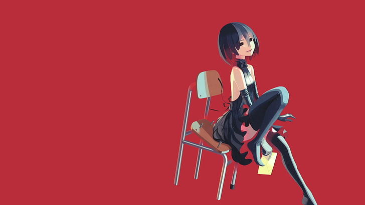 anime girls, artwork, thigh-highs, Monogatari Series, Oshino Ougi, HD wallpaper
