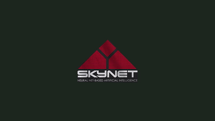 Skynet, red, sign, no people, copy space, safety, triangle shape, HD wallpaper