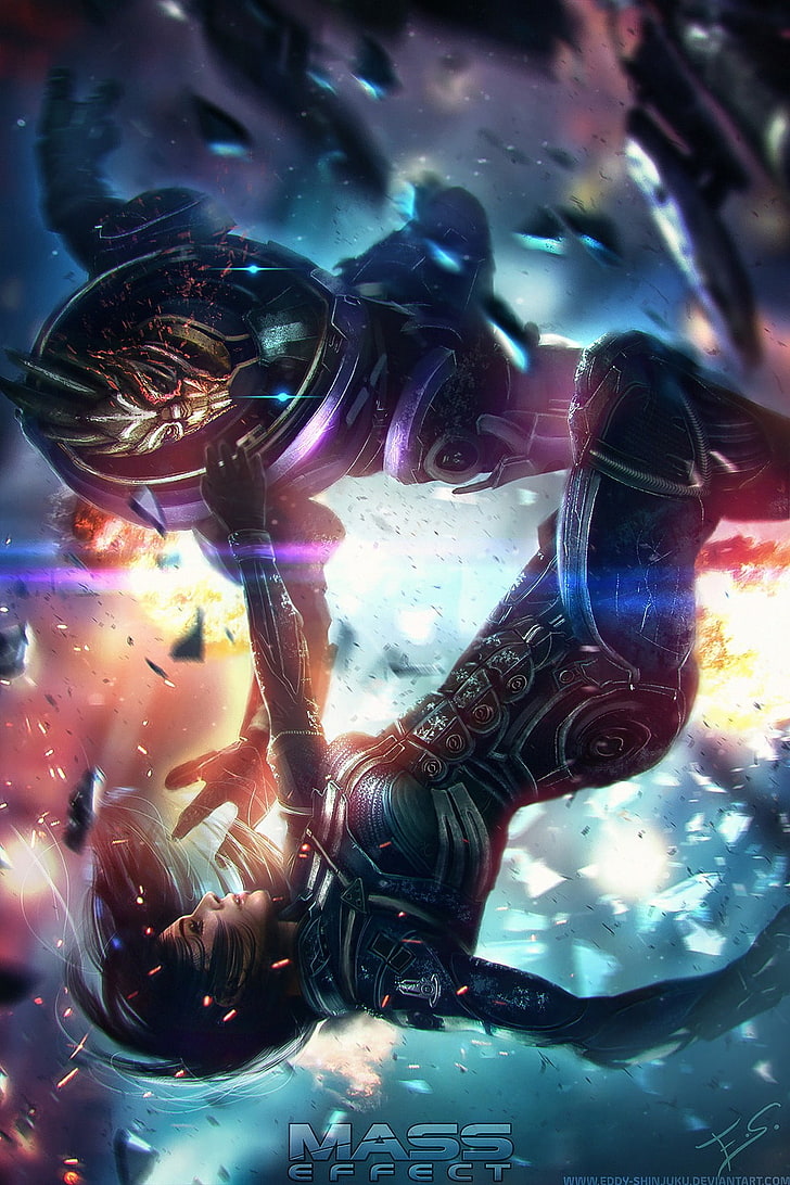 Mass Effect illustration, video games, garrus, Commander Shepard