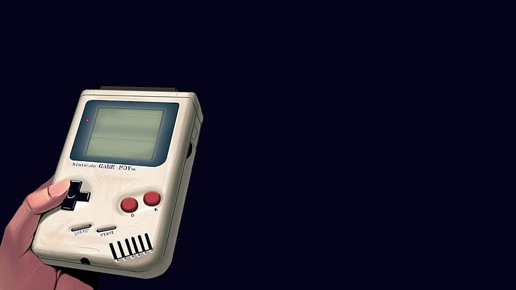 white Nintendo Game Boy, GameBoy, minimalism, technology, copy space, HD wallpaper