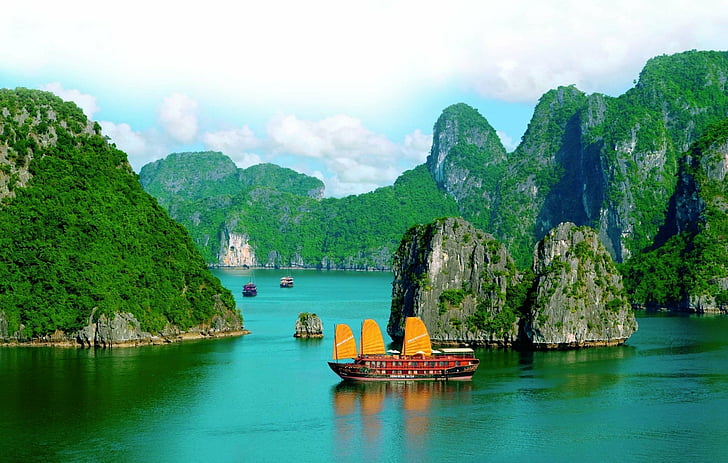 Photography, Hạ Long Bay, Boat, Ha Long Bay, Rock, Vehicle, HD wallpaper