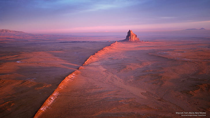 Shiprock from Above, New Mexico, Nature, HD wallpaper