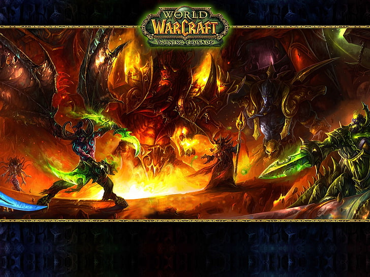 world of warcraft the burning crusade, text, no people, fire, HD wallpaper