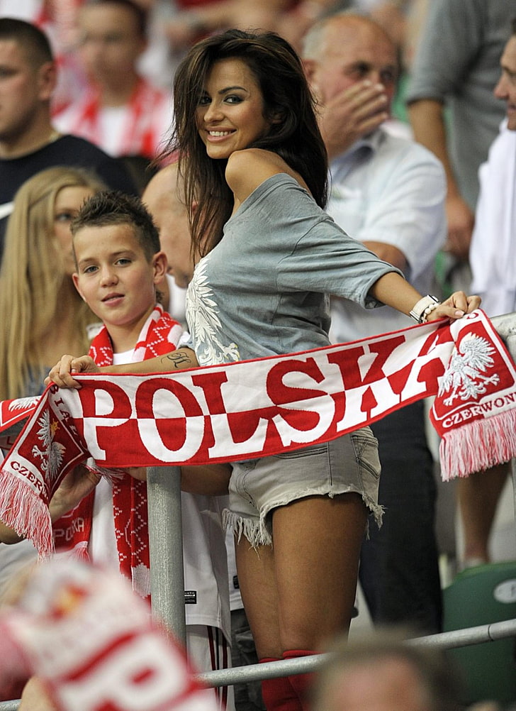 HD wallpaper: brunettes red white soccer eagles polish poland euro fan euro...