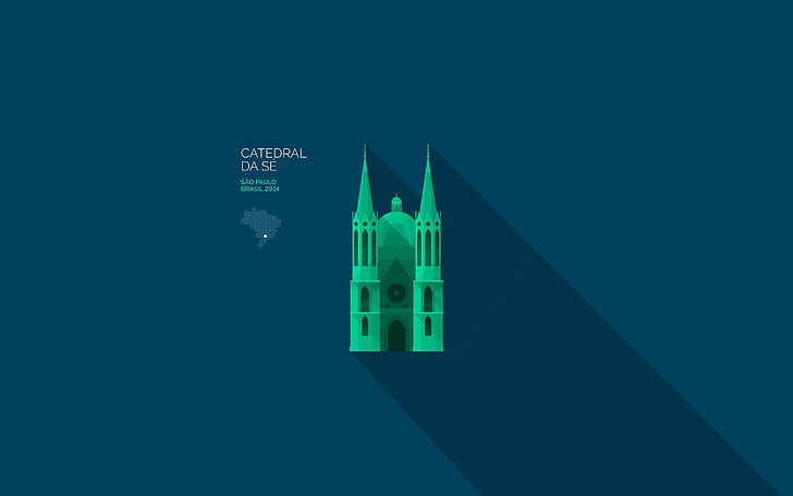 Abduzeedo, São Paulo, cathedral, green color, no people, copy space