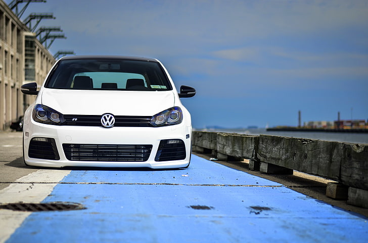 HD wallpaper: white Volkswagen Golf