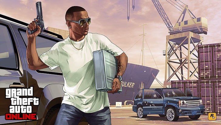 Sony Grand Theft Auto Online cover, Grand Theft Auto V, Grand Theft Auto V Online, HD wallpaper