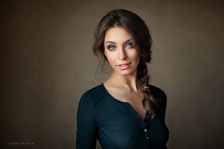 face, Anastasiya Peredistova, simple background, Sean Archer, HD wallpaper