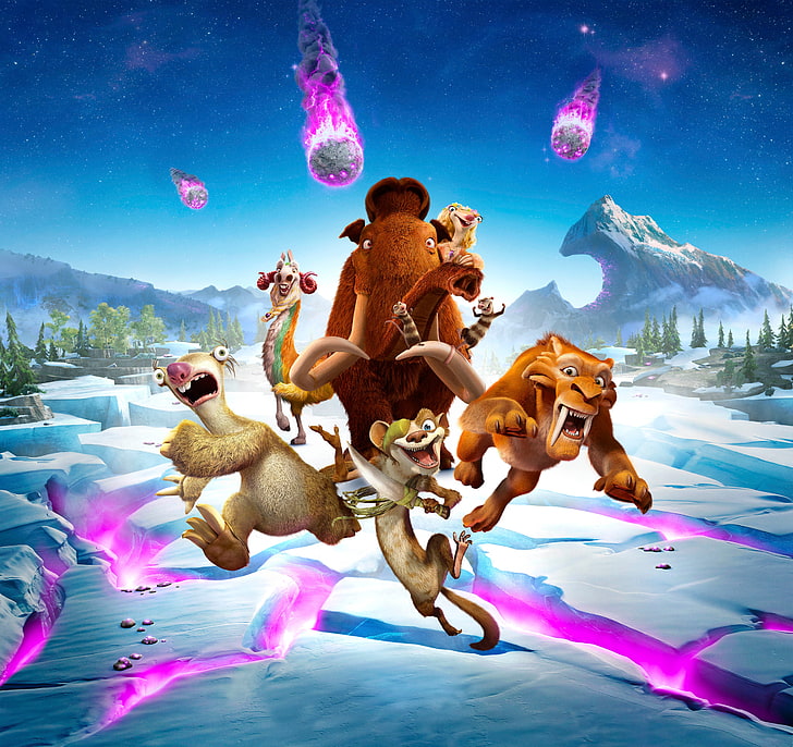 4K, Sid, Ice Age Collision Course, Brook, Diego, Manny, Buck, HD wallpaper