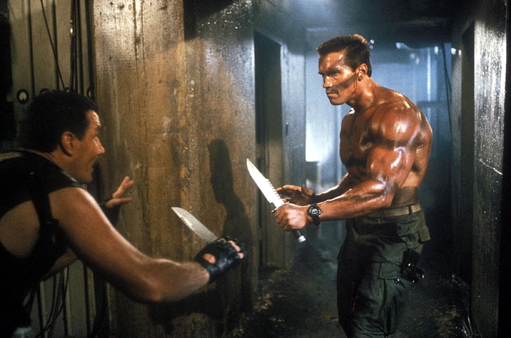 Arnold Schwarzenegger, Commando, John Matrix, men, people, males, HD wallpaper
