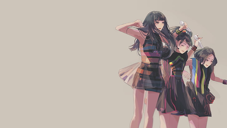 three girl anime character illustration, Perfume (Band), A-chan, HD wallpaper