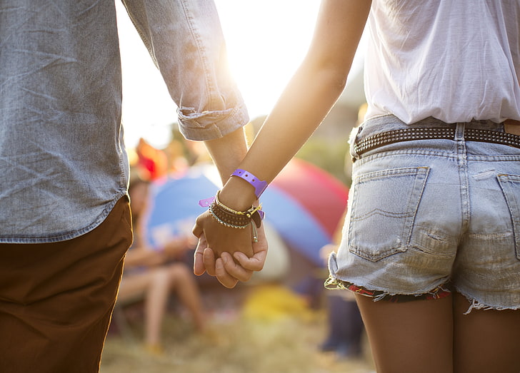 love, people, holding hands, midsection, couple - relationship