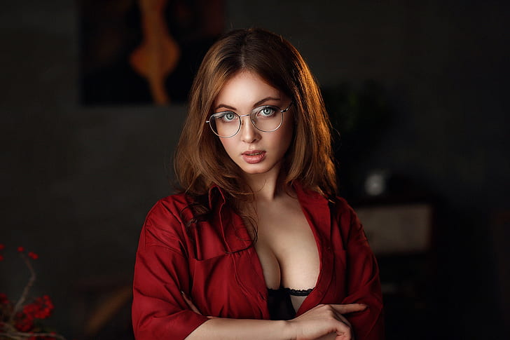 girl, glasses, Dmitry Arhar