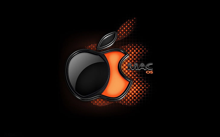 Apple Mac Os, Mac OS logo, Computers, black, operating system