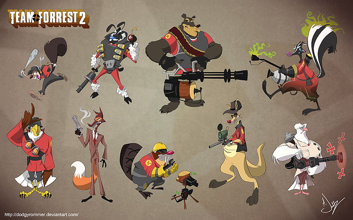 Tema Forrest 2 illustration, Sniper (TF2), Spy (TF2), Scout (TF2), HD wallpaper