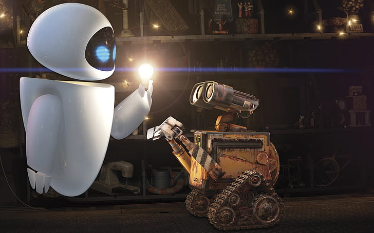 Wall-E Light Robots HD, movies, HD wallpaper