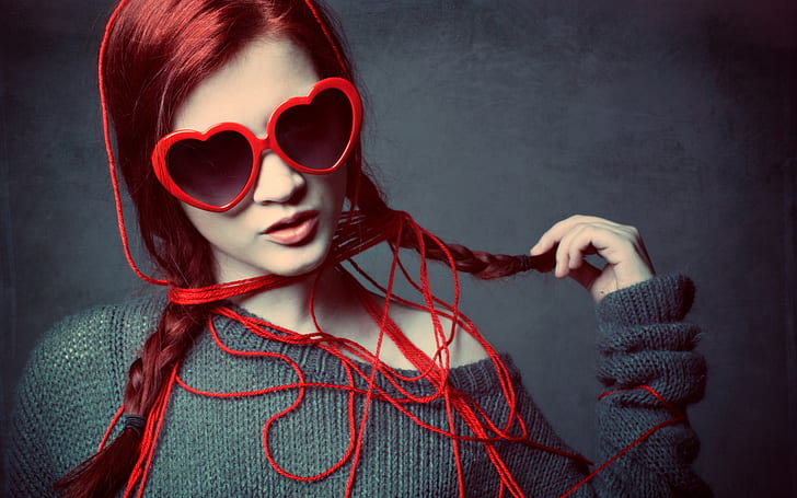 HD wallpaper: Models, Braid, Girl, Red Hair, Sunglasses, Woman | Wallpaper  Flare