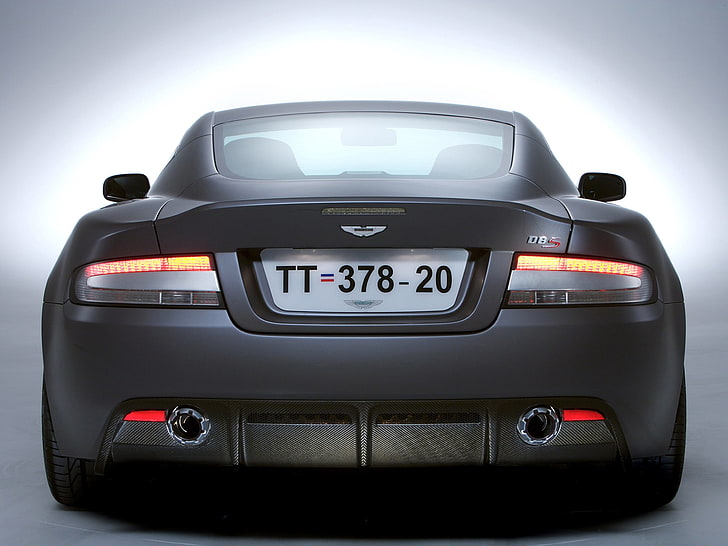 black Aston Martin DDS coupe, dbs, 2006, gray, rear view, style
