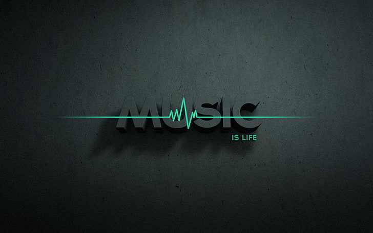 music is life text illustration, typography, minimalism, digital art