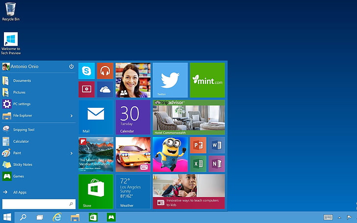Microsoft Windows 10 OS Desktop Wallpaper 07, Windows 8 homescreen screenshot HD wallpaper