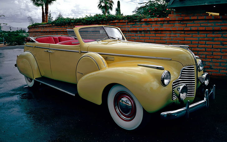 1940 Buick Limited, yellow classic convertible coupe, cars, 1920x1200