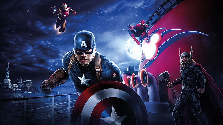iron man, spiderman, thor, captain america, superheroes, hd
