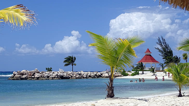 caribbean, island, resort, vacation, runaway bay, jamaica, HD wallpaper