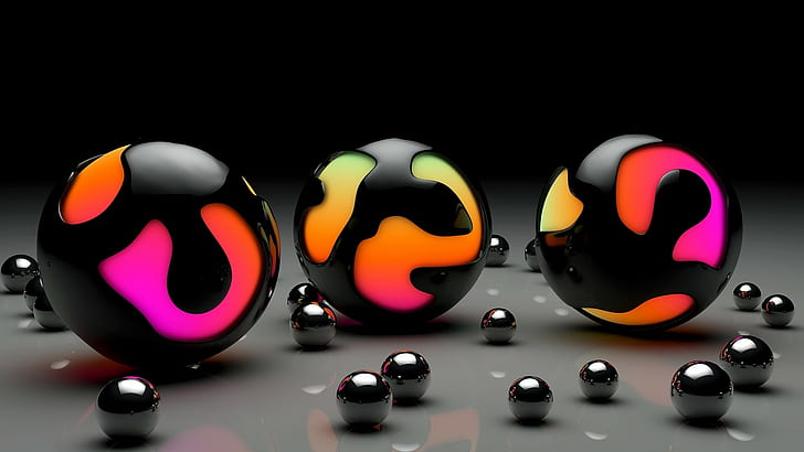 marble, digital art, 3D, CGI, render, balls, abstract
