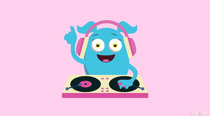 720x1208px | free download | HD wallpaper: Cute Girly Monster DJ, Cartoons,  Others, pink color, mammal, domestic animals | Wallpaper Flare