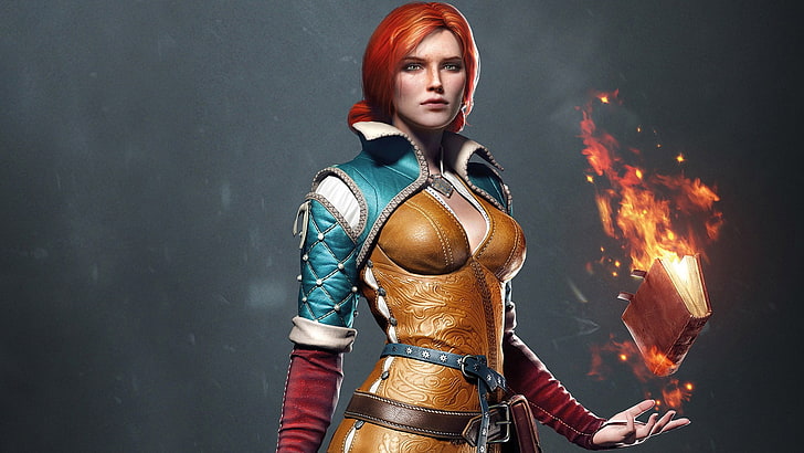 female animated character, The Witcher, Triss Merigold, The Witcher 3: Wild Hunt, HD wallpaper