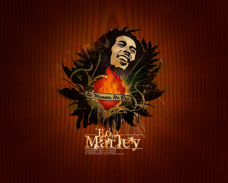 Bob Marley wallpaper, heart, texture, illustration, vector, celebration, HD wallpaper
