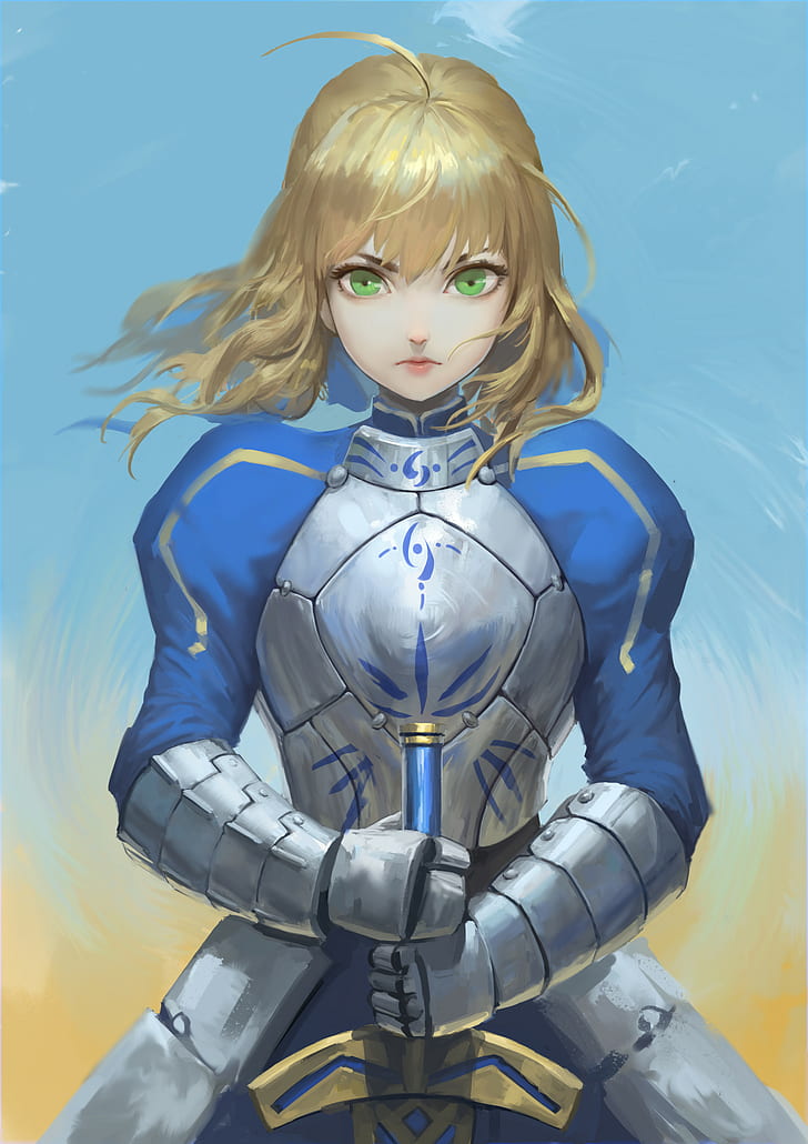 Fate Series, Fate/Stay Night, long hair, blond hair, fantasy armor